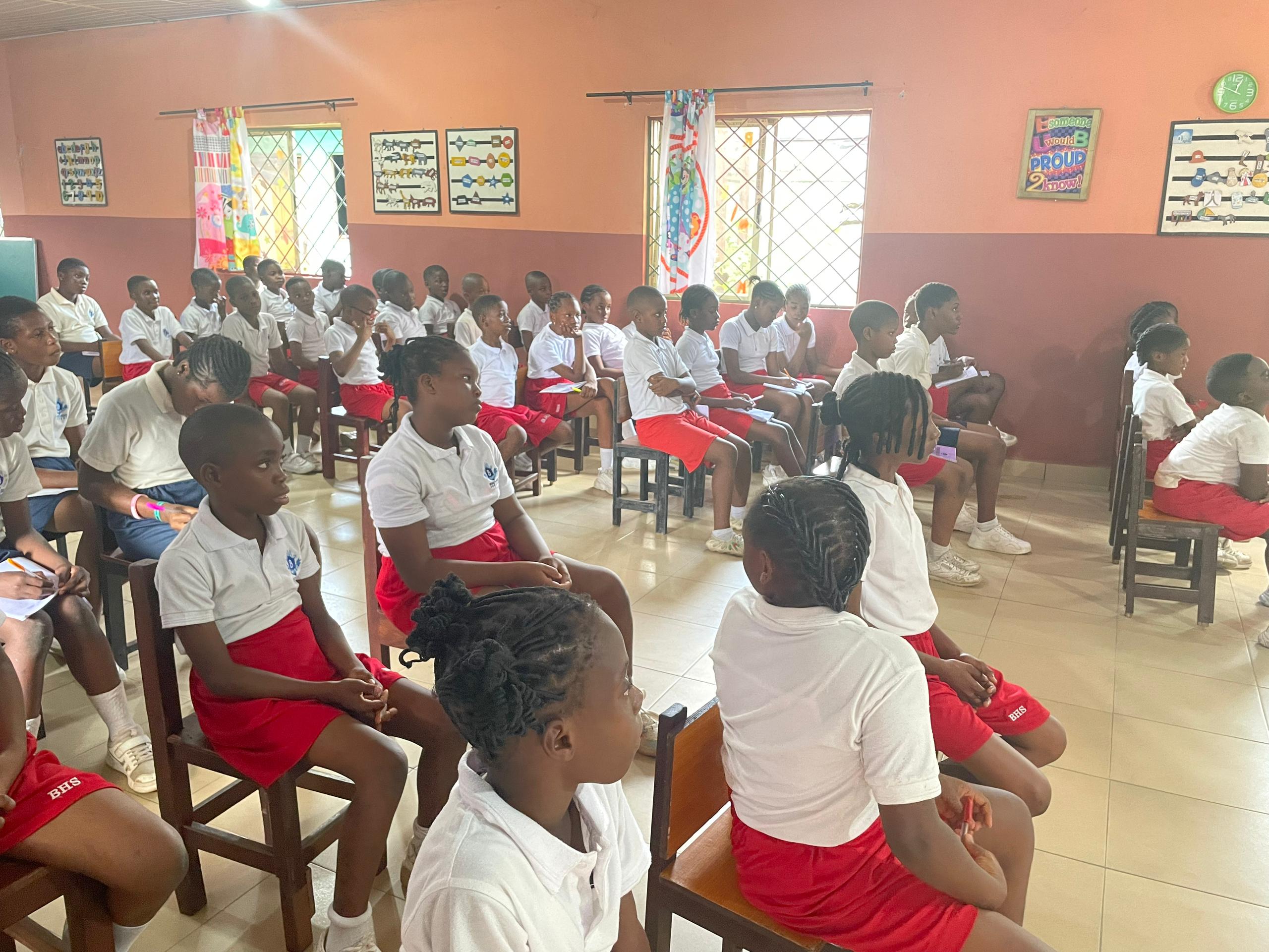 Students attending a STEM IN YOU session in a classroom